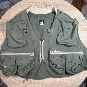 Vintage 1990's Caddis USA Cropped Utility Hunting Vest Size Large VTG Outdoors